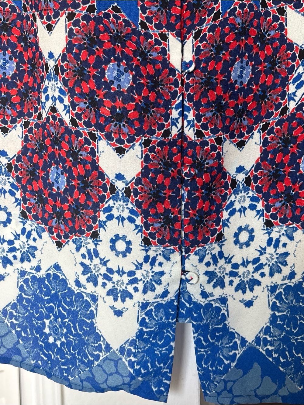 Daniel Rainn Pink Mesh & Blue Floral Sleeveless Tank - Picture 5 of 5